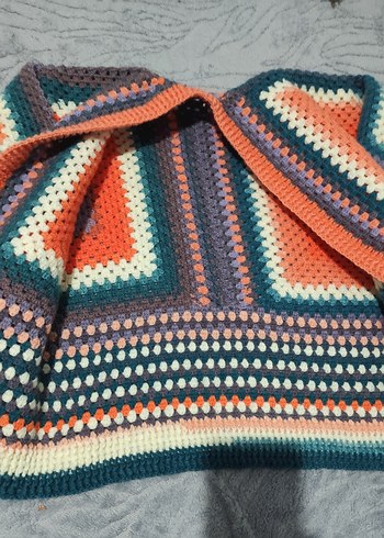 Renkli Örgü Bohem Hırka - Görsel 4