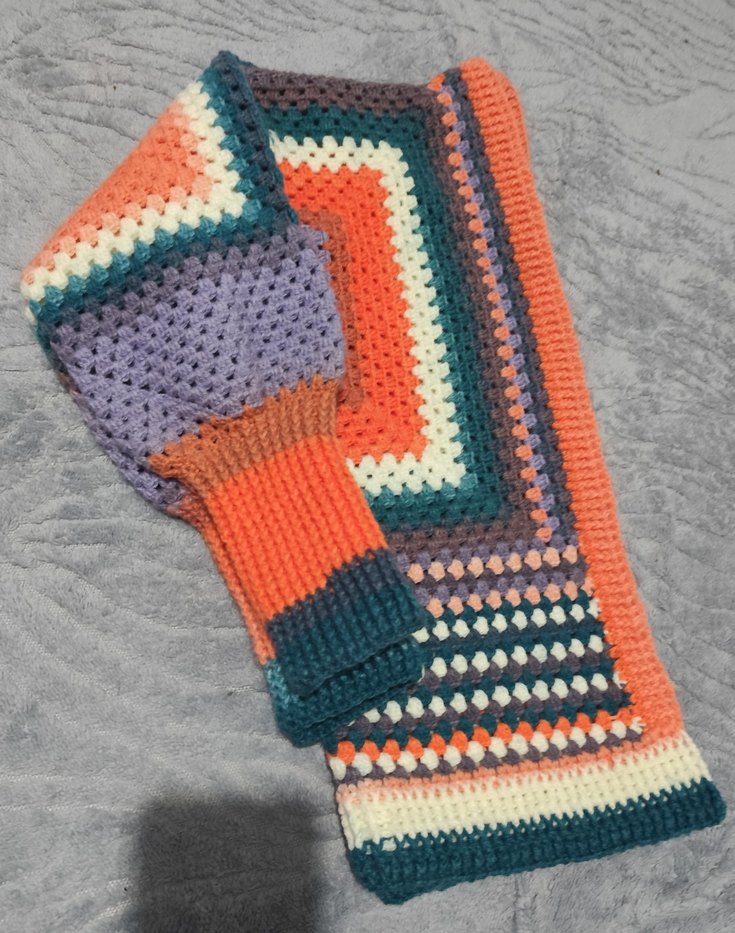 Renkli Örgü Bohem Hırka - Görsel 2