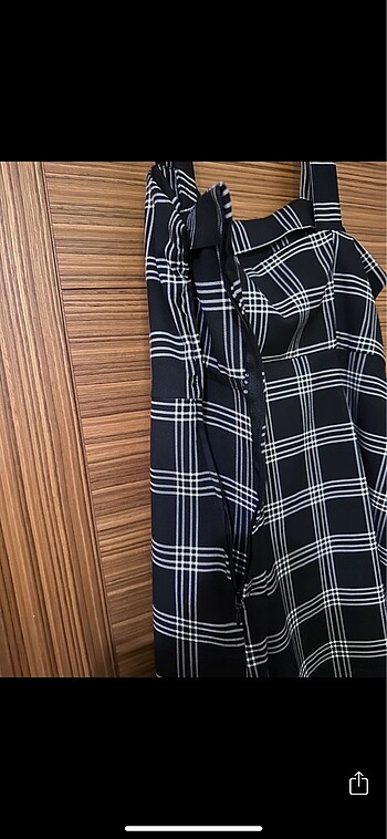 44 Beden siyah Renk Ekoseli H&M Elbise
