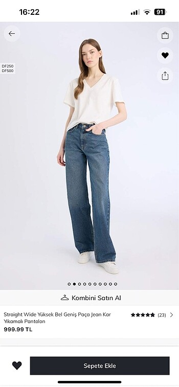xs Beden Düz paça jeans