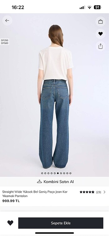 xs Beden mavi Renk Düz paça jeans