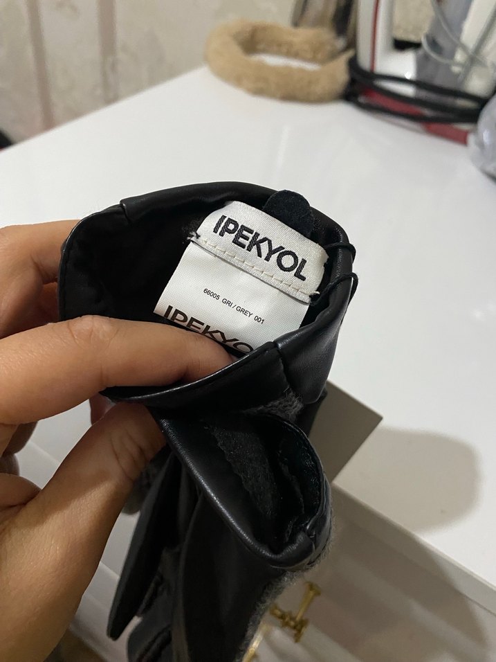 IPEKYOL Gri Örgü Kadın Eldiven - Görsel 3