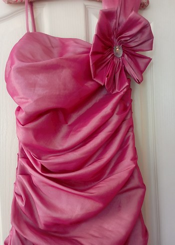 American Vintage Pembe Drapeli Midi vintage Abiye Elbise 38