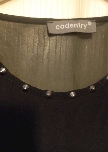 m Beden Siyah Kolsuz Goth Bluz ,M, Codentry sırt tül