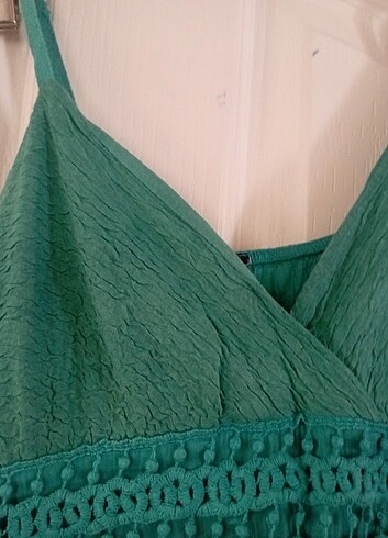 s Beden yeşil Renk Elbise pamuklu 36 beden afrodit
