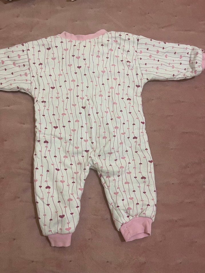 Kız Bebek Fermuarlı Pembe Tulum - Görsel 4