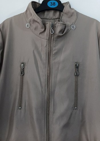 Kadın Bej Uzun Fermuarlı Yağmurluk - Görsel 2