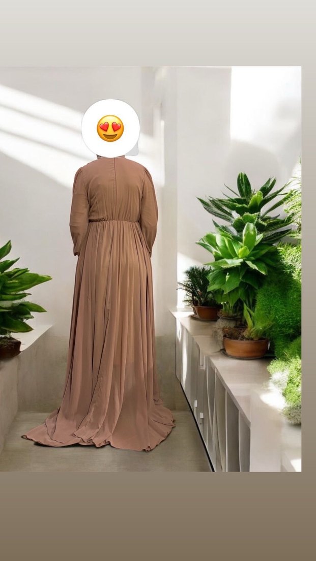 Şifon Uzun Kuyruklu Elbise - Görsel 2