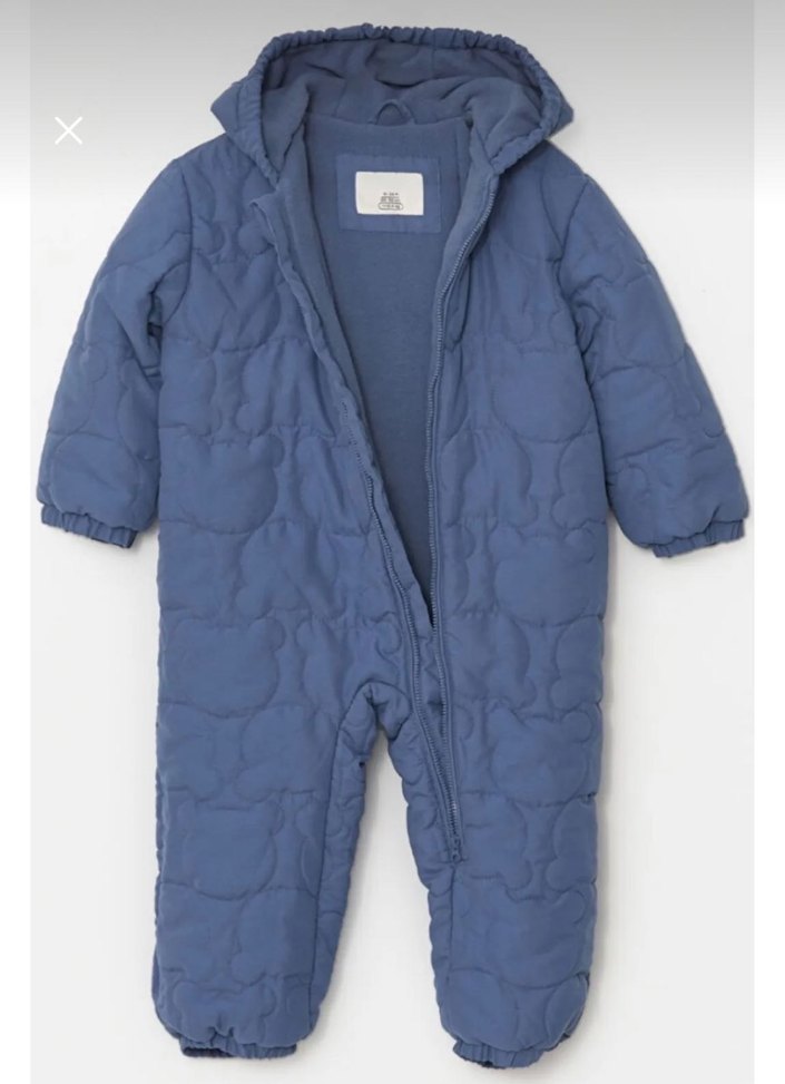 Mavi Kapüşonlu Bebek Tulumu - Görsel 2