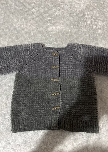 Gri Erkek Çocuk Örgü Hırka - Görsel 3