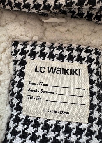 LC Waikiki Kız Çocuk Füme Kazayağı Desenli Kürklü Mont