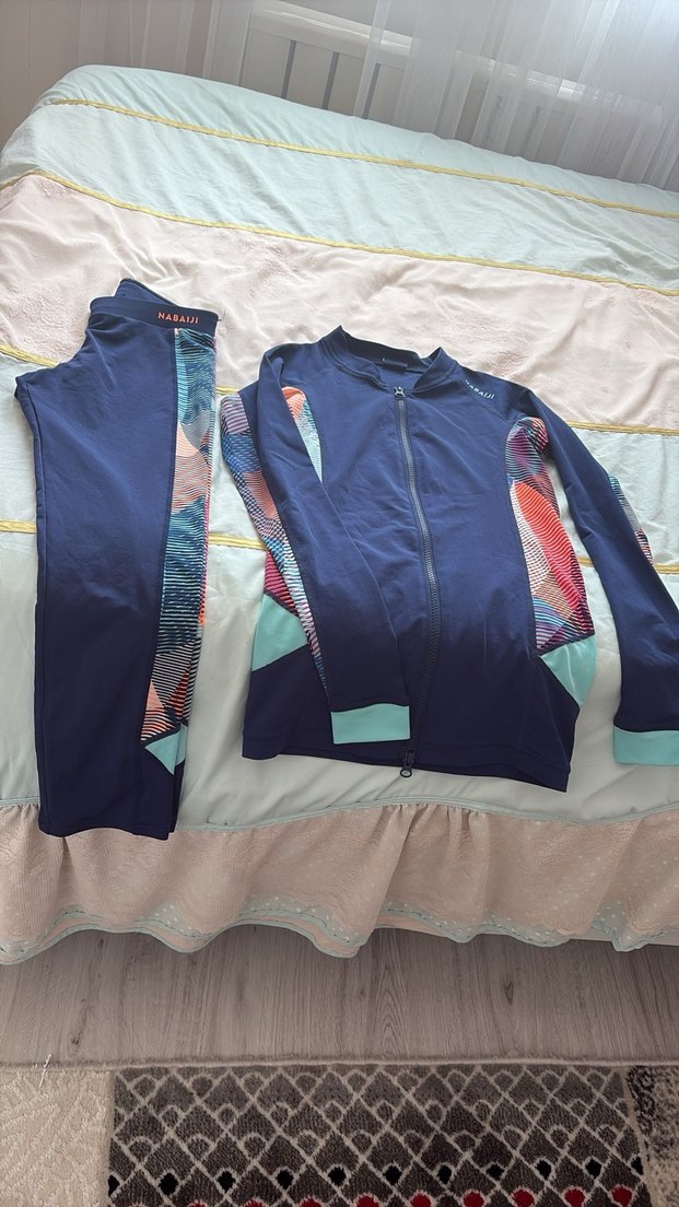 Nabaiji Mavi Fermuarlı Kız Çocuk Eşofman Takımı - Görsel 3