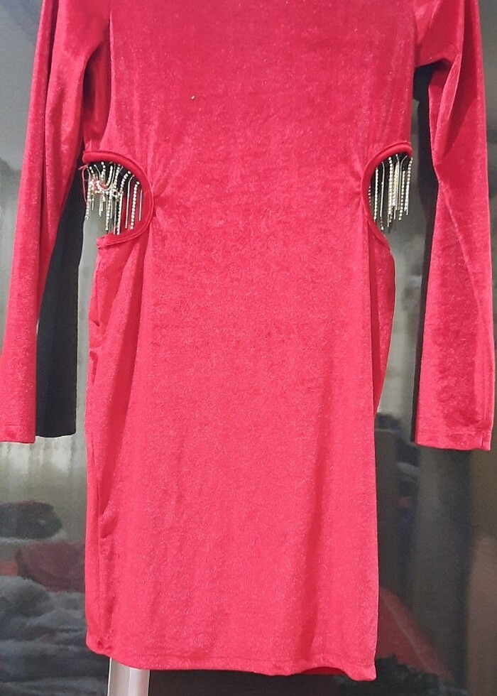 KADİFE YILBAŞİ ELBISESI - Görsel 3