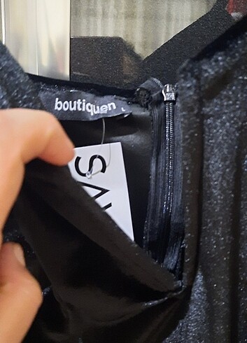 KADİFE İP ASKİLİ ELBISE - Görsel 2