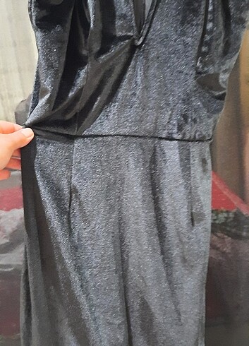 KADİFE İP ASKİLİ ELBISE - Görsel 3