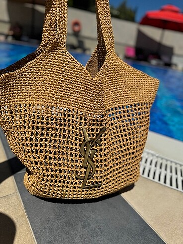  Beden camel Renk Ysl marka plaj çantası
