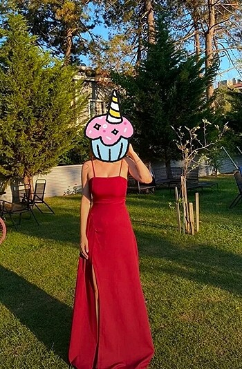 Trendyol & Milla Bordo yırtmaçlı elbise