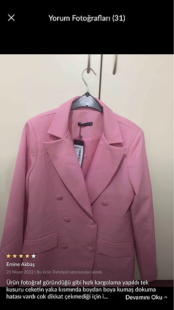 Blazer pembe ceket