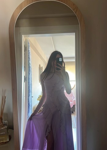 meşhur deep atelier mor elbise