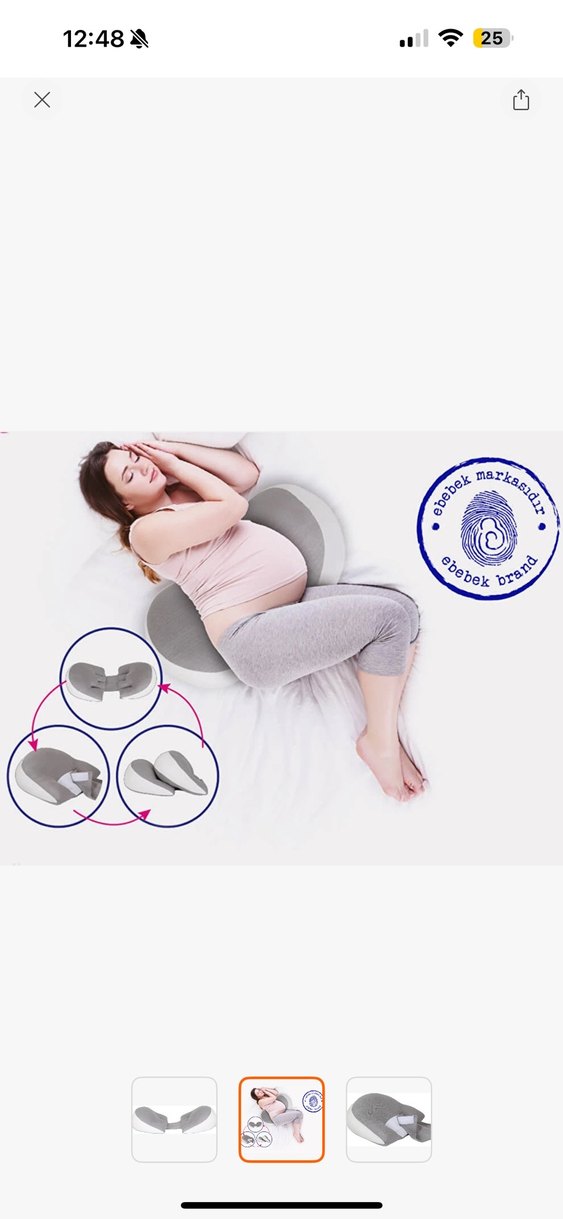 Gri Hamile ve Emzirme Destek Yastığı - Görsel 2