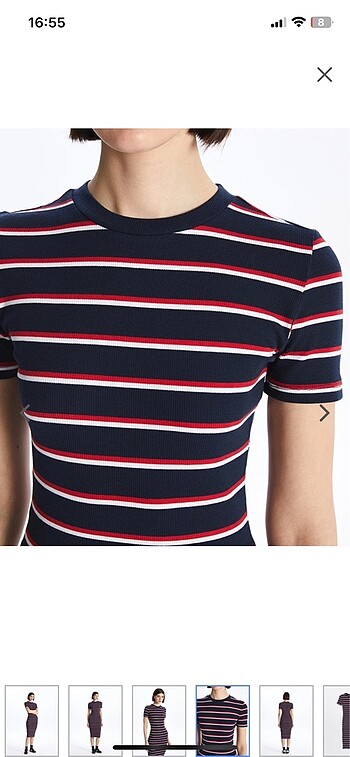 LC Waikiki Lcw çizgili midi boy elbise