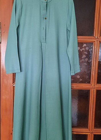 s Beden yeşil Renk Yeşil Tesettür Elbise 