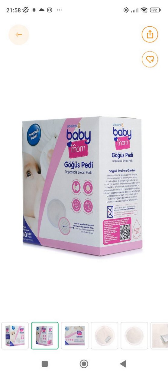 Baby mom Göğüs Pedi 60'lı - Görsel 2