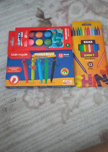 12 Renk Pastel ve Parlak Kuru Boya Seti