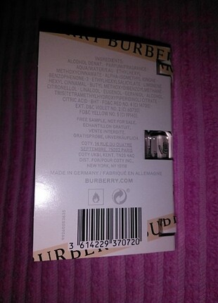  Beden burberry her intense 1.5 ml sample parfüm. vazgeçilmez bir koku