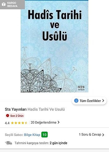 Hadis Tarihî ve Usulü Yavuz Köktaş 