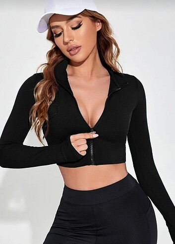 universal Beden siyah Renk Crop Sweatshirt