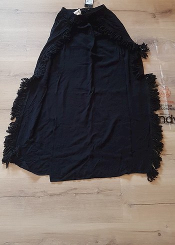 Siyah Bohem püsküllü plaj eteği - Görsel 8