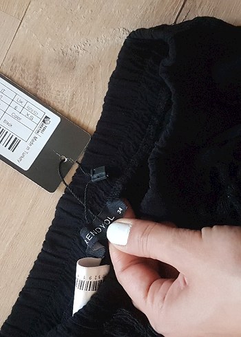 Siyah Bohem püsküllü plaj eteği - Görsel 5