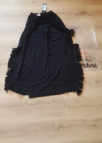 Siyah Bohem püsküllü plaj eteği - Görsel 6