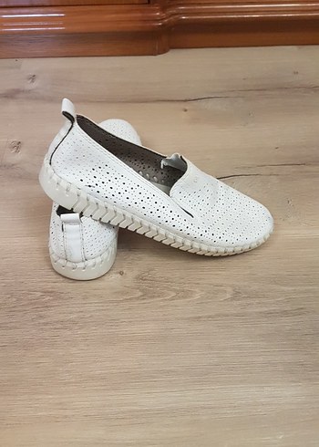 Bambi gercek deri beyaz Günlük Ayakkabı