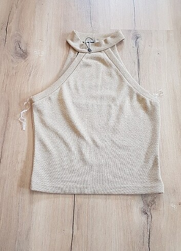 Bej halter bluz