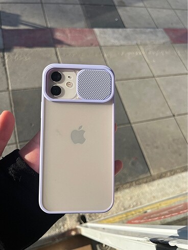 İPhone 12 lila renkli sürgülü kılıf