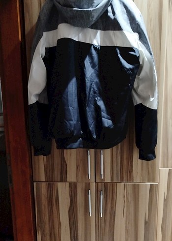 Gri Kapüşonlu Fermuarlı Street Wear Mont - Görsel 2