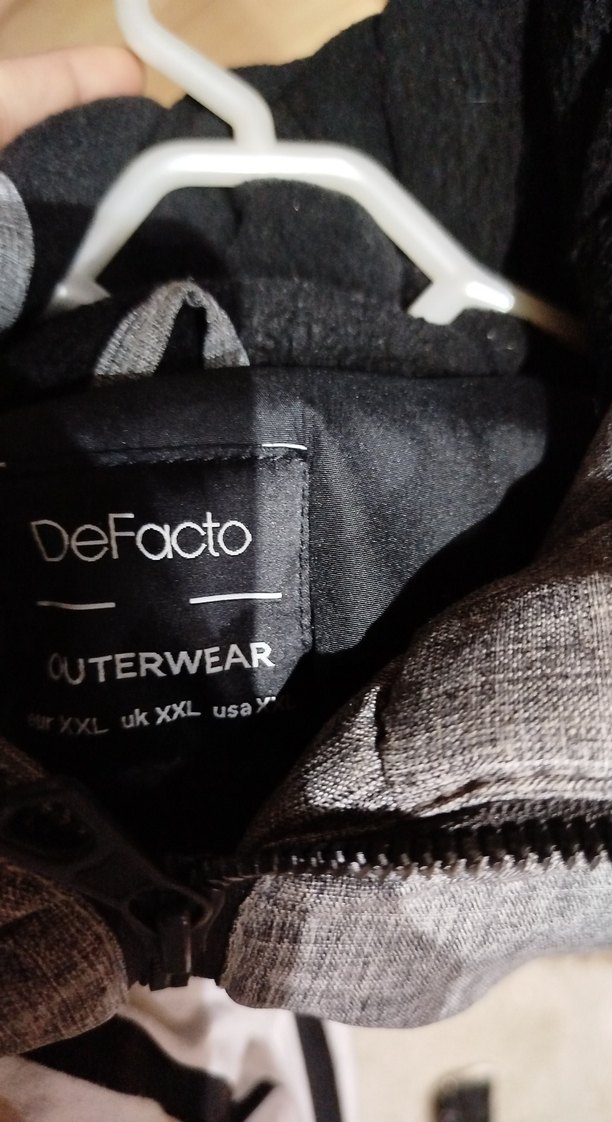 Gri Kapüşonlu Fermuarlı Street Wear Mont - Görsel 3