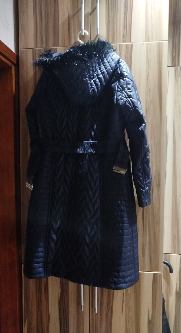 lacivert Kadın Uzun Kışlık Mont - Görsel 2