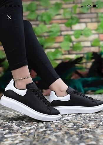 Kalın taban mcqueen model siyah sneaker