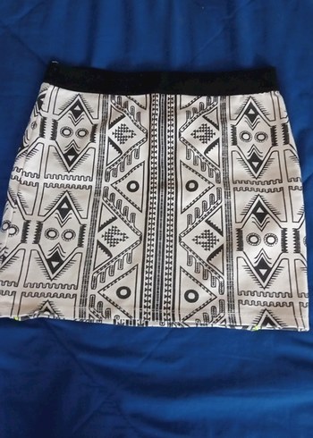 Bohem Desenli Kemerli Mini Etek - Görsel 3