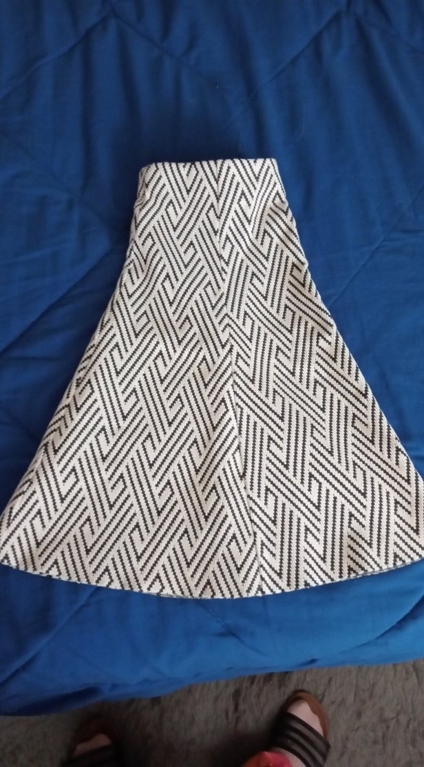 Gri Mavi Desenli Mini Pilili Kadın Etek - Görsel 3