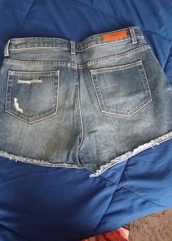 Düğmeli Lacivert Kadın Mini Denim Şort - Görsel 2