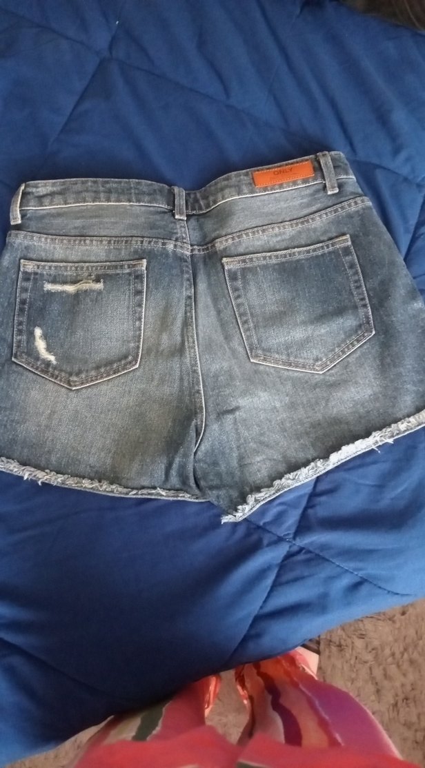 Düğmeli Lacivert Kadın Mini Denim Şort - Görsel 2