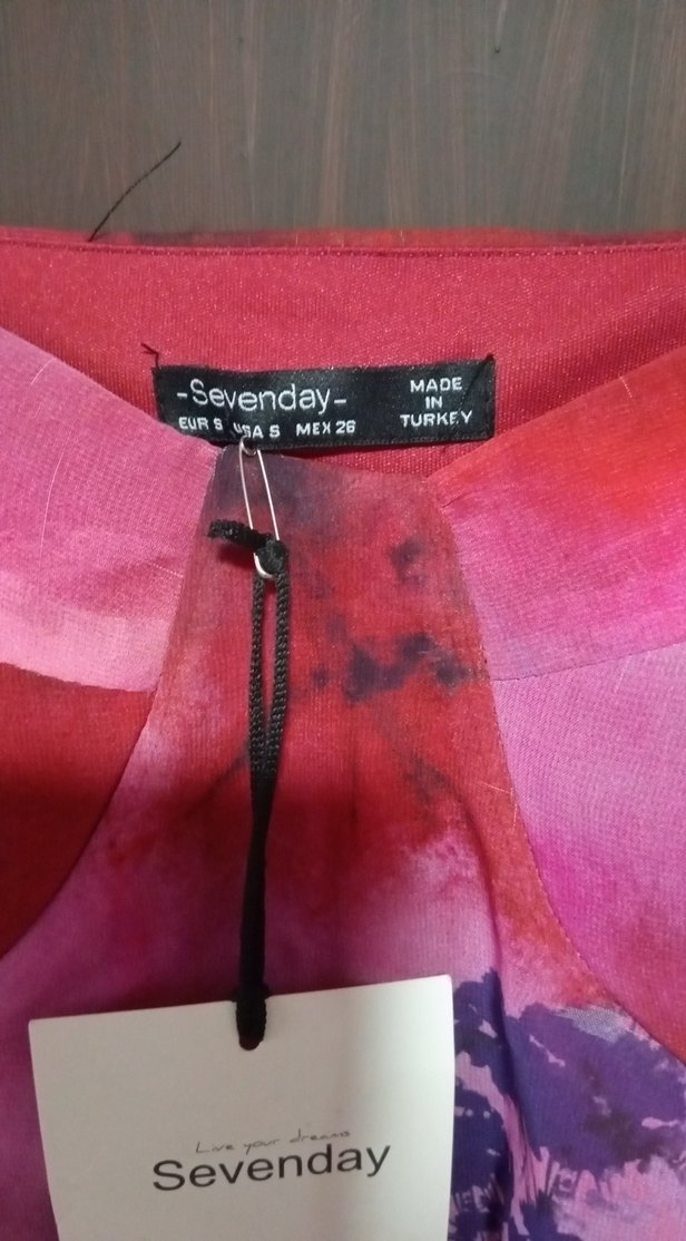 Pembe Midi Straplez Bağlama Desenli Elbise - Görsel 3