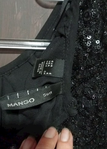 Siyah Simli Kolsuz Midi Abiye Elbise - Görsel 3