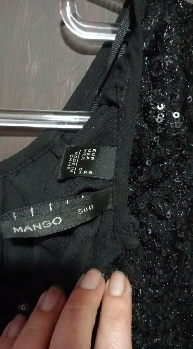 Siyah Simli Kolsuz Midi Abiye Elbise - Görsel 3