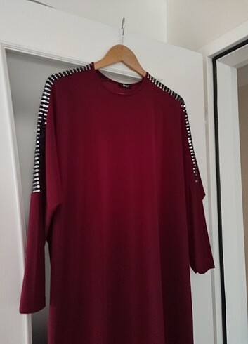 48 Beden bordo Renk Elbise