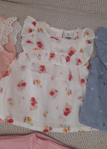 9 Ay Beden Kiz bebek bluz 3'lü , 1 adet tayt